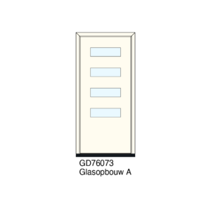 De GD76073 is leverbaar in alle RAL-kleuren en naar wens uit te breiden met een sierkader rondom de ruit, een briefklep of drievoudige veiligheidsbeglazing.